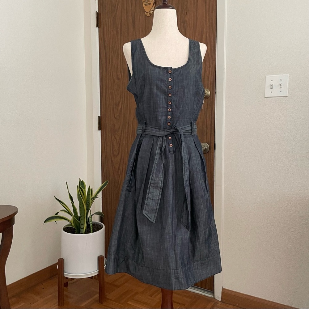 Tommy Hilfiger denim cotton midi dress with hand pockets size 6